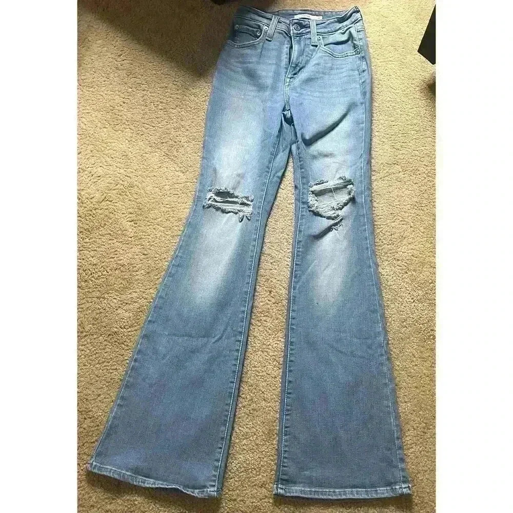 Levi's Medium Indigo 726 High Rise Flared Jeans